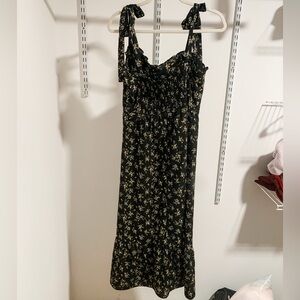 O.P.T. Black floral midi dress